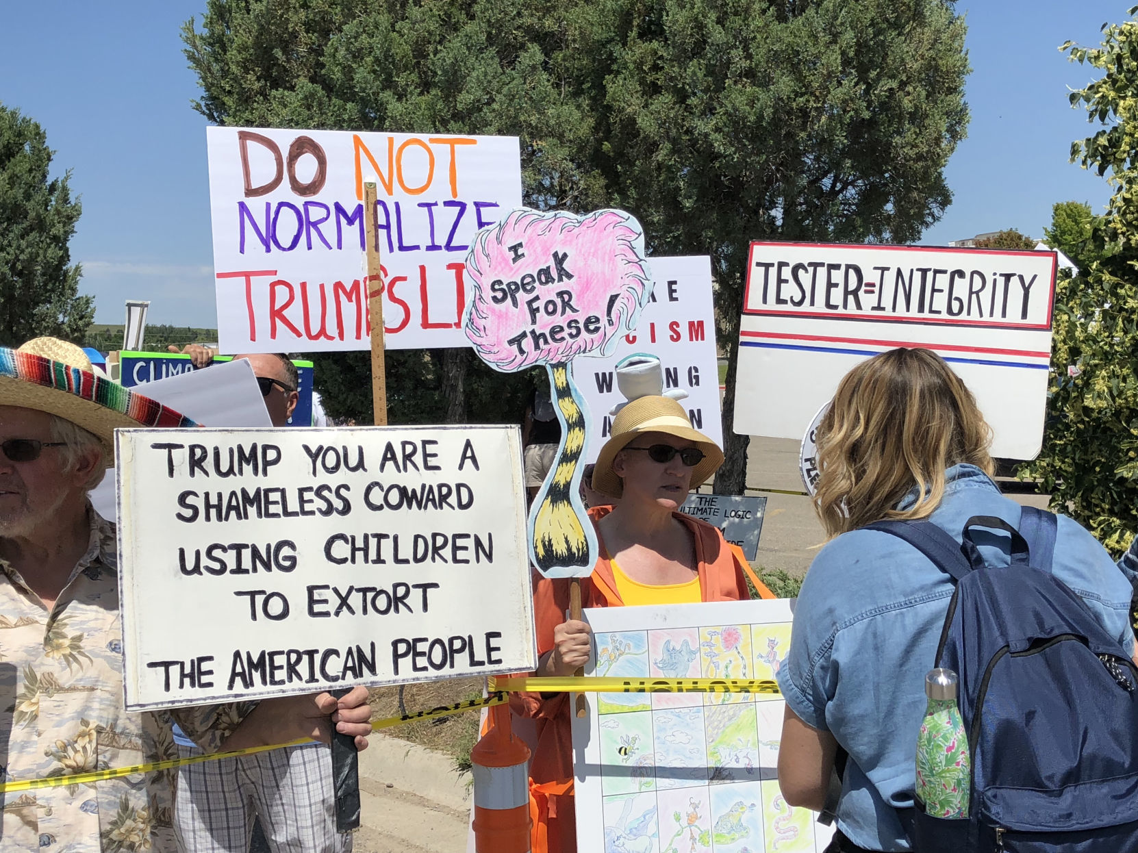 Protesters at Trump rally